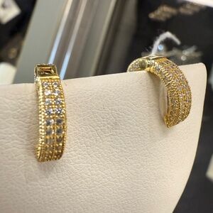 GF CZ 925 Pave Mini Hoops Earrings